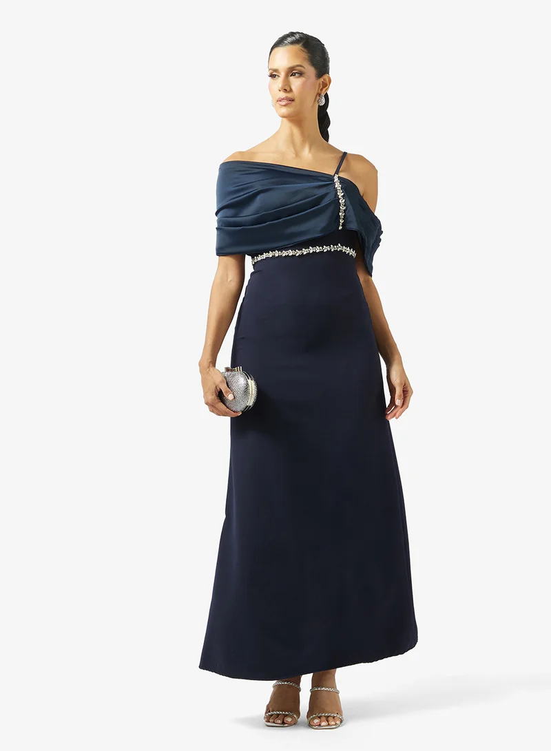 Ella Limited Edition  Off Shoulder Dress With Waist Embellishment for Women | Best Price UAE